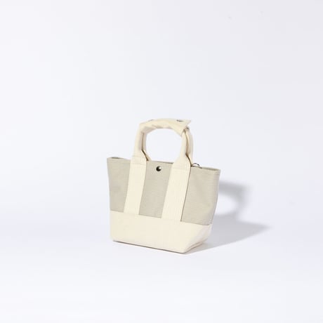 sasicco OBI Tote Nano 2-Way – Ice Gray , Mikawa Sashiko Cotton with Judo Fabric Handles