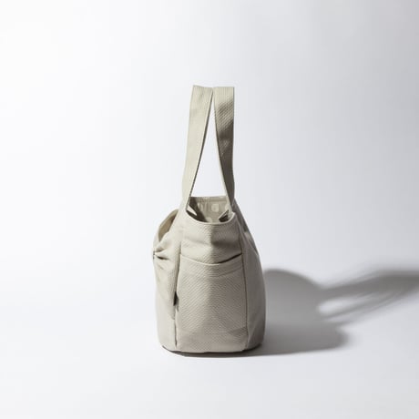 sasicco Kind Bag –Ice Gray, Mikawa Sashiko Cotton with Judo Fabric Handles