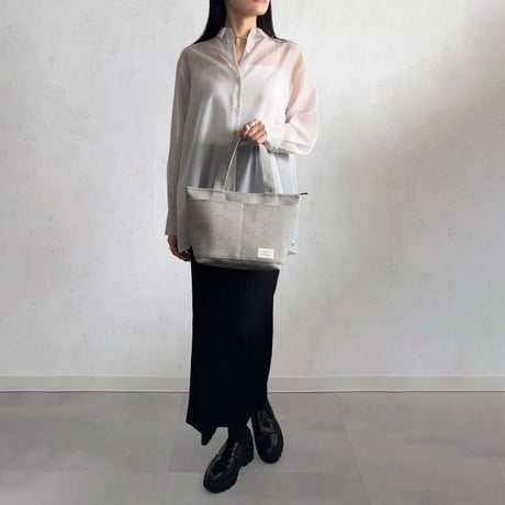 sasicco クローバートート 白と黒の市松 | 三河木綿 刺子織 | タネイ | 柔道着のカバン | clover tote | white & black