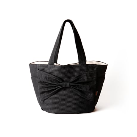 sasicco Kind Bag – Black, Mikawa Sashiko Cotton with Judo Fabric Handles