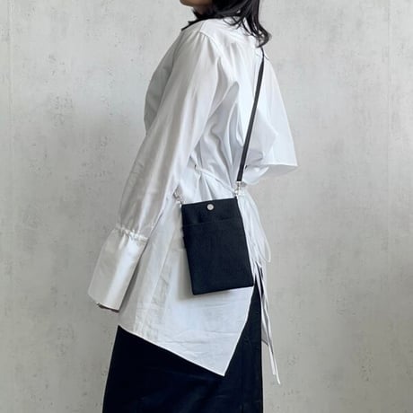 sasicco スマホショルダー 白と黒の市松 | 三河木綿 刺子織 | タネイ | 柔道着のカバン | smart phone shoulder bag | white & black