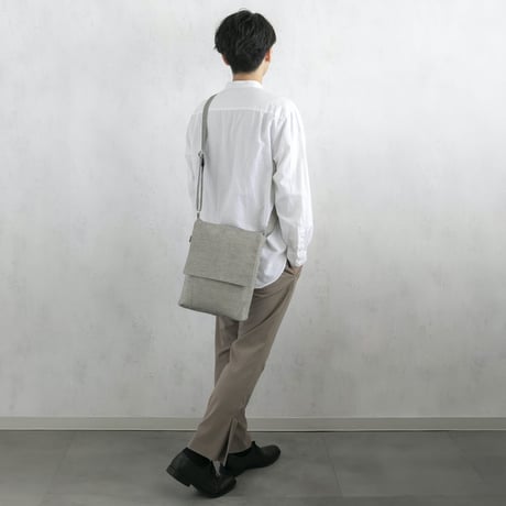 【新商品】sasicco フラップ付きショルダー 白と黒の市松 | 三河木綿 刺子織 | タネイ | 柔道着のカバン | flap shoulder bag | white & black