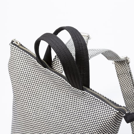 sasicco ポートサイドリュック 白と黒の市松 | 三河木綿 刺子織 | タネイ | 柔道着のカバン | port side ruck sack | white & black