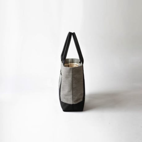 sasicco OBI Tote Wide – White & Black Checkered, Mikawa Cotton Sashiko with Judo Belt Handles