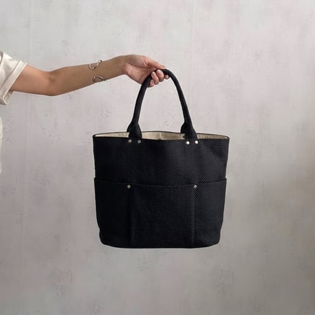 sasicco バケット 黒 | 三河木綿 刺子織 | タネイ | 柔道着のカバン | bucket | black