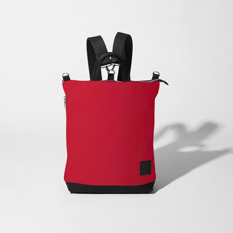 sasicco Portside 3-Way Bag – Red, Mikawa Sashiko Cotton with Judo Fabric Handles
