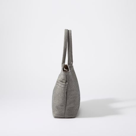 sasicco Posh Tote L – Black, Mikawa Sashiko Cotton with Judo Fabric Handles