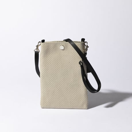 sasicco スマホショルダー アイスグレー | 三河木綿 刺子織 | タネイ | 柔道着のカバン | smart phone shoulder bag | ice gray