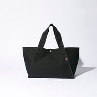 sasicco Urban Tote – Black, Mikawa Sashiko Cotton with Judo Fabric Handles