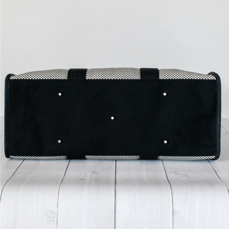 sasicco Square Tote LL – Black, Mikawa Sashiko Cotton with Judo Fabric Handles