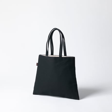 sasicco Trape Tote Mini – White & Black Checkered, Mikawa Sashiko Cotton with Judo Fabric Handles