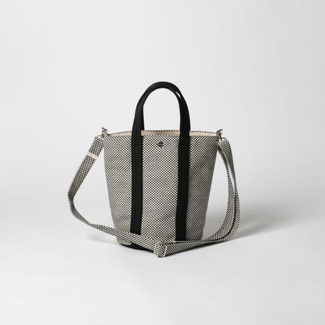 sasicco 2-Way Bucket Tote – Black, Mikawa Sashiko Cotton with Judo Fabric Handles