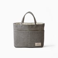 sasicco Twin Bag – White & Black Checkered, Mikawa Sashiko Cotton with Judo Fabric Handles