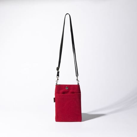 sasicco スマホショルダー 赤 | 三河木綿 刺子織 | タネイ | 柔道着のカバン | smart phone shoulder bag | red