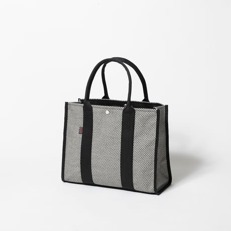 sasicco スクエアトートMplus 白と黒の市松 | 三河木綿 刺子織 | タネイ | 柔道着のカバン | square tote L | white & black
