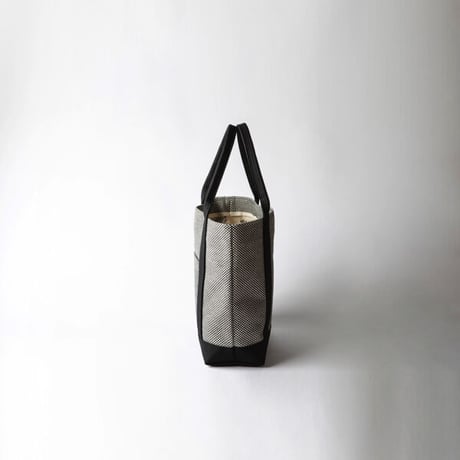 sasicco OBI Tote (Vertical) – Black, Mikawa Sashiko Cotton with Judo Fabric Handles