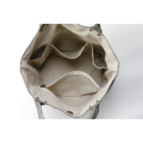 sasicco Bucket Bag – Black, Mikawa Sashiko Cotton with Judo Fabric Handles