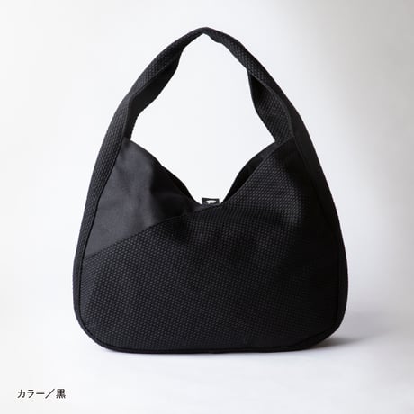 sasicco Content Bag – Black, Mikawa Sashiko Cotton with Judo Fabric Handles