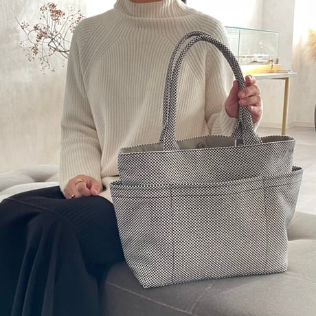 【完売・製造終了】sasicco ポッシュトートL 赤 | 三河木綿 刺子織 | タネイ | 柔道着のカバン | poche tote L | red