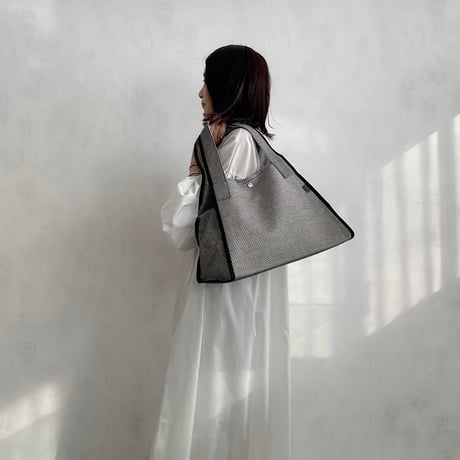 sasicco Urban Tote – Lavender, Mikawa Sashiko Cotton with Judo Fabric Handles