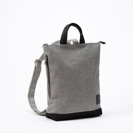 sasicco ポートサイドリュック 白と黒の市松 | 三河木綿 刺子織 | タネイ | 柔道着のカバン | port side ruck sack | white & black