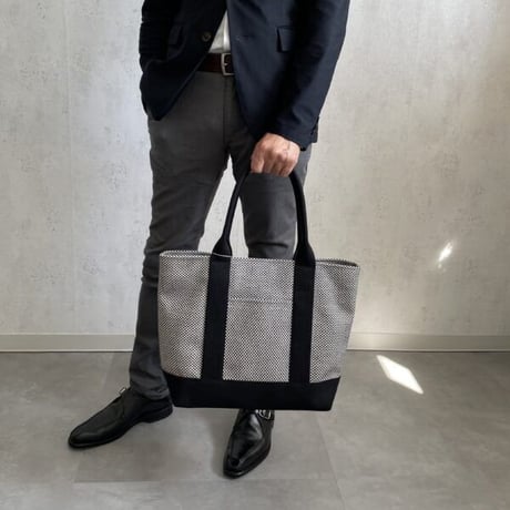 sasicco OBI Tote Wide – White, Mikawa Sashiko Cotton with Judo Fabric Handles