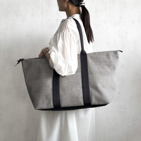 【新商品】sasicco スタイリストバッグ L 白と黒の市松 | 三河木綿 刺子織 | タネイ | 柔道着のカバン | stylist bag L | white & black