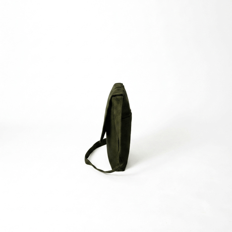 【新商品】sasicco フラップ付きショルダー オリーブ | 三河木綿 刺子織 | タネイ | 柔道着のカバン | flap shoulder bag | green