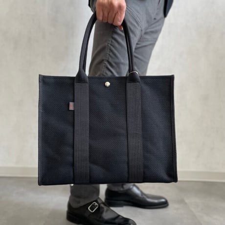 sasicco Square Tote L – White & Black Checkered, Mikawa Sashiko Cotton with Judo Fabric Handles