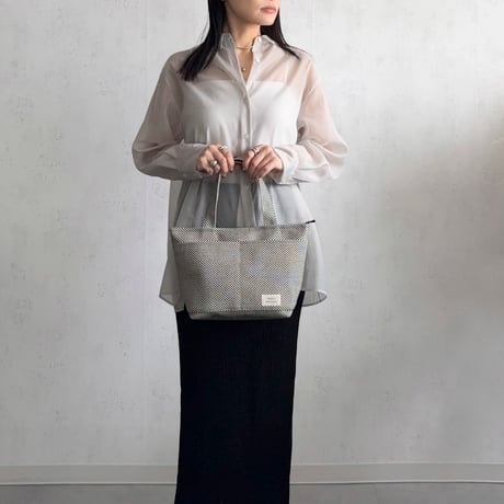 sasicco クローバートート 白と黒の市松 | 三河木綿 刺子織 | タネイ | 柔道着のカバン | clover tote | white & black