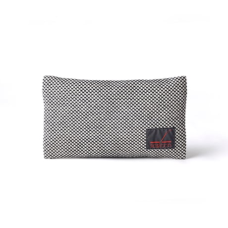 sasicco Monochrome Pouch – Black, Mikawa Sashiko Cotton with Judo Fabric Trim