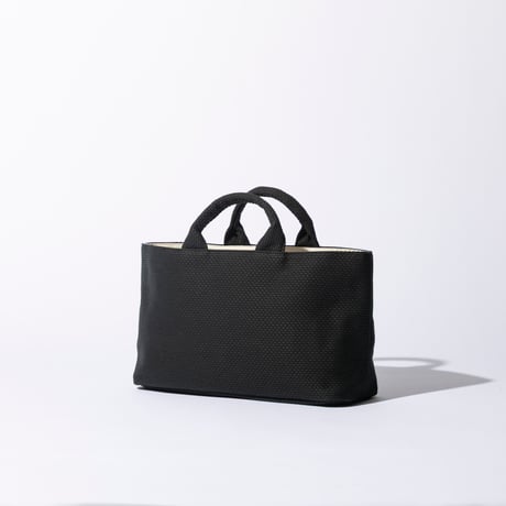 sasicco Funagata Tote Mini – Black, Mikawa Sashiko Cotton with Judo Fabric Handles