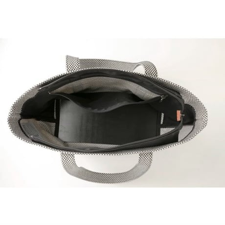 【完売・製造終了】sasicco グランデトート 白と黒の市松 | 三河木綿 刺子織 | タネイ | 柔道着のカバン | grande tote | white & black