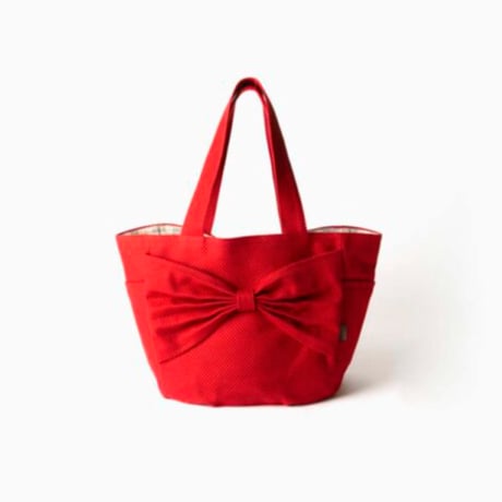 sasicco Kind Bag – Red, Mikawa Sashiko Cotton with Judo Fabric Handles