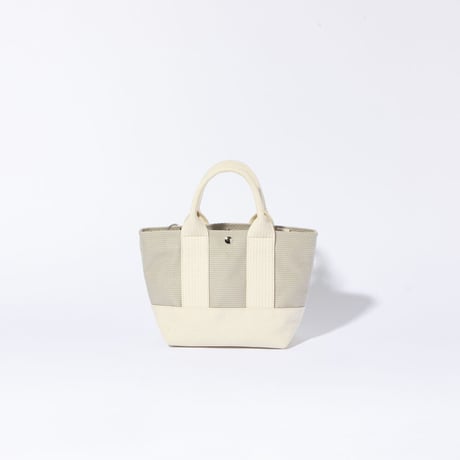 sasicco OBI Tote Nano 2-Way – Ice Gray , Mikawa Sashiko Cotton with Judo Fabric Handles