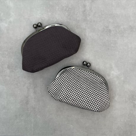 sasicco がま口 グレー | 三河木綿 刺子織 | タネイ | 柔道着のポーチ | gamakuchi pouch | gray