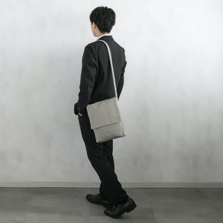 【新商品】sasicco フラップ付きショルダー 白と黒の市松 | 三河木綿 刺子織 | タネイ | 柔道着のカバン | flap shoulder bag | white & black