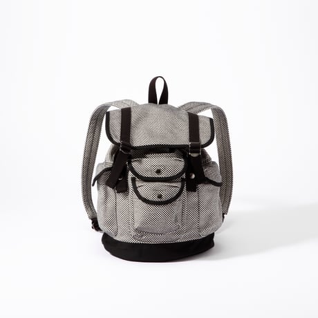 【完売・製造終了】バックパック　白と黒の市松 （白はオフホワイト）