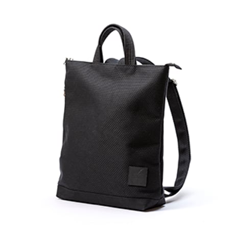 sasicco Portside Rucksack – Black, Mikawa Sashiko Cotton with Judo Fabric Handles
