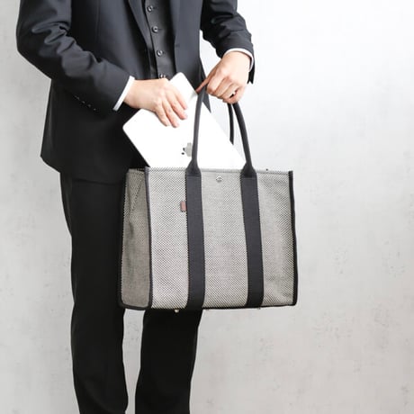 sasicco スクエアトートL 黒 | 三河木綿 刺子織 | タネイ | 柔道着のカバン | square tote L | black