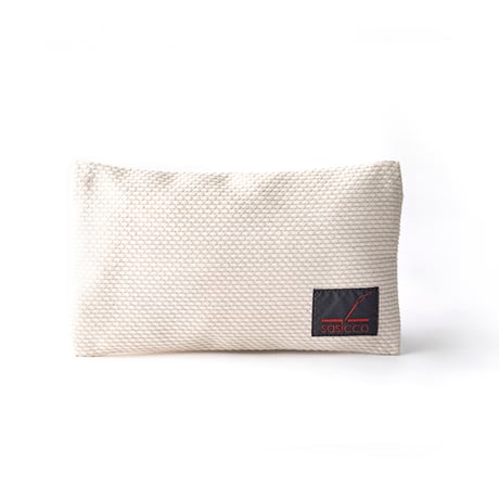 sasicco Monochrome Pouch – White & Black Checkered, Mikawa Sashiko Cotton with Judo Fabric Trim