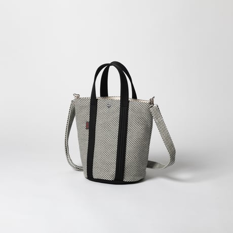 sasicco 2-Way Bucket Tote – Black, Mikawa Sashiko Cotton with Judo Fabric Handles