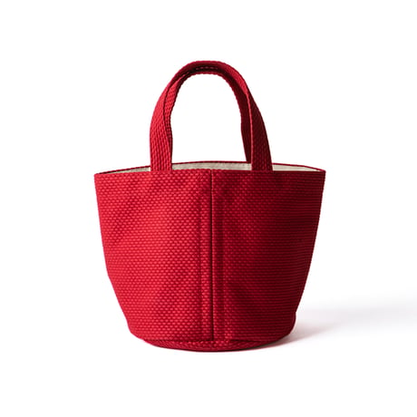 sasicco Call Bag S – Red, Mikawa Sashiko Cotton with Judo Fabric Handles