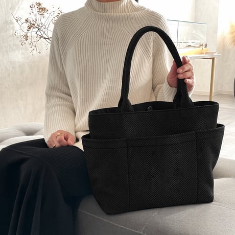 sasicco ポッシュトートL 黒 | 三河木綿 刺子織 | タネイ | 柔道着のカバン | poche tote L | black