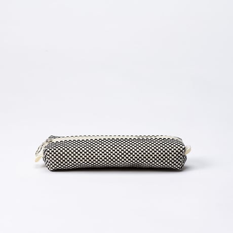 sasicco ペンケース 白と黒の市松 | 三河木綿 刺子織 | タネイ | 柔道着のペンケース | pen case | white & black