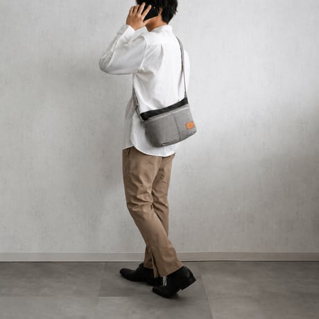 sasicco タイニーショルダー 白と黒の市松 | 三河木綿 刺子織 | タネイ | 柔道着のカバン | tiny shoulder bag | white & black