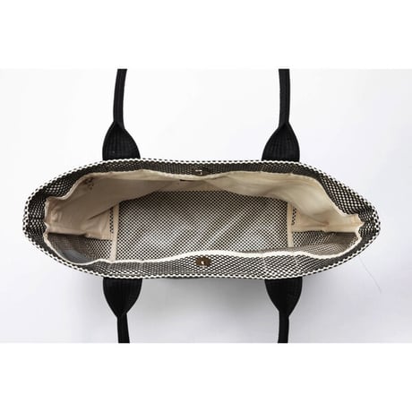 sasicco OBI Tote Wide – White & Black Checkered, Mikawa Cotton Sashiko with Judo Belt Handles