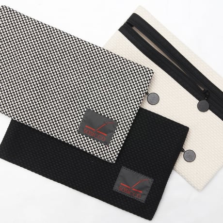sasicco モノクロポーチ 白と黒の市松 | 三河木綿 刺子織 | タネイ | 柔道着のポーチ | monochrome pouch | white & black