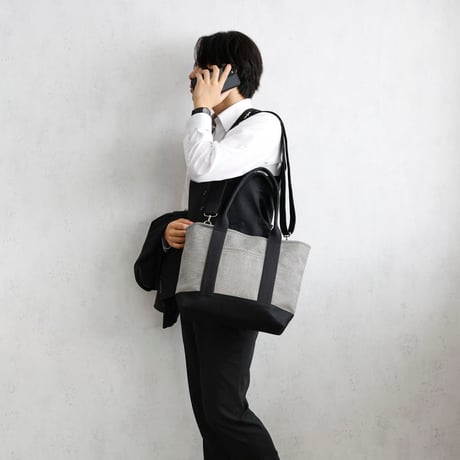 sasicco Obi Tote Wide 2-Way – White&Black Checkered, Mikawa Cotton Sashiko with Judo Fabric Handles