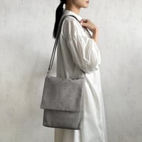 【新商品】sasicco フラップ付きショルダー 白と黒の市松 | 三河木綿 刺子織 | タネイ | 柔道着のカバン | flap shoulder bag | white & black